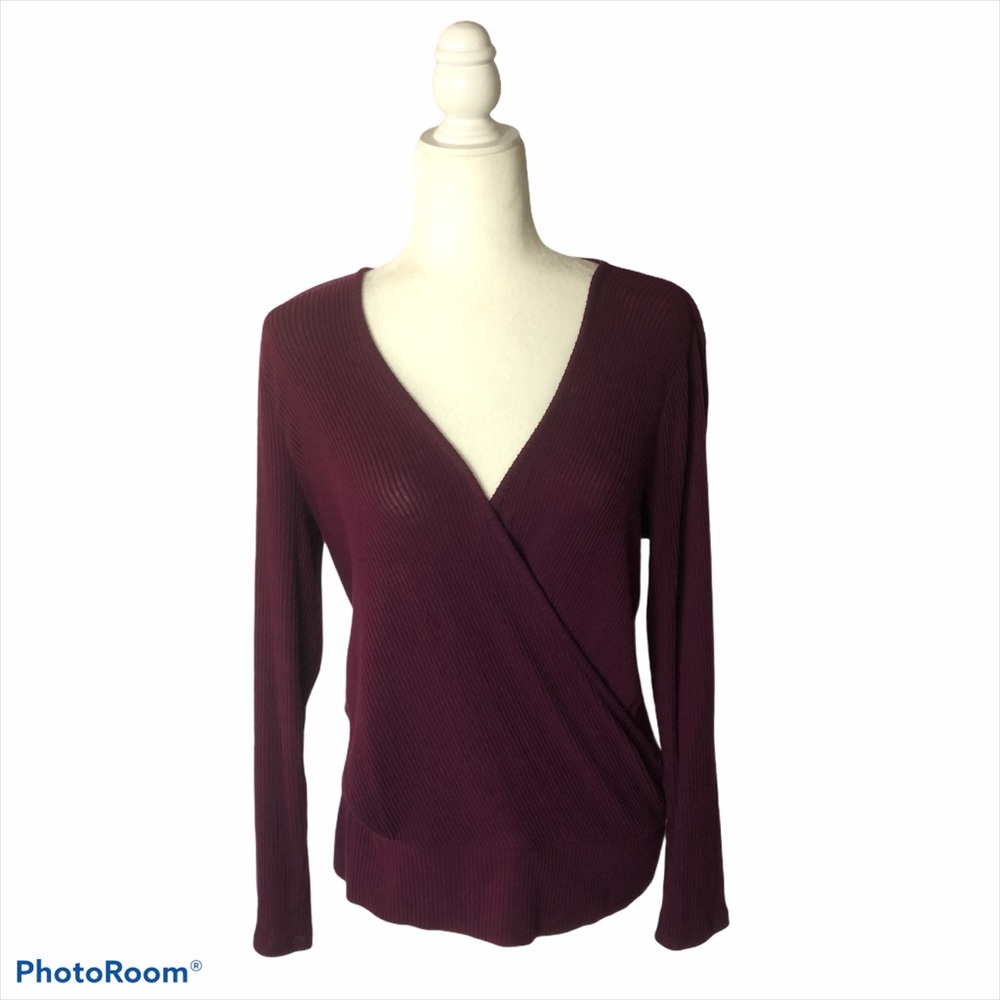 White House Black Market Wrap Knit Top